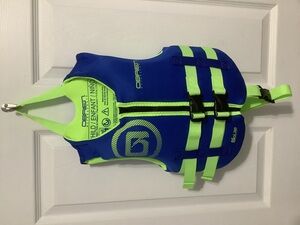 O’Brien Traditional Child Life Vest blue/green size 33-55 lbs.